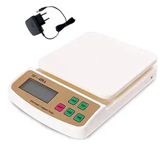 INDICUL RTB 10kg Vegetable Kitchen Weighing Scale SF 400A with Adapter (Off-White) 10 kg.