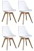 Produktbild OYE HOYE Stilvolle Retro Artisan Esszimmerstühle/Bürostühle - 4er Set - mit Robustem Buchenholz, Weich Gepolstertem Sitz - Langlebig -