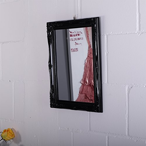 FACETTENSPIEGEL mit BAROCK HOLZRAHMEN | 37x47cm von XTRADEFACTORY| Wandspiegel Antik-Look | schwarz - 2