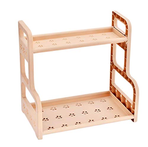 Preisvergleich Produktbild Abnehmbare doppelte Küchenregale Gewürz liefert Lagerregal Kunststoff mehrschichtige Boden Geschirrablage Gewürzregal,Orange