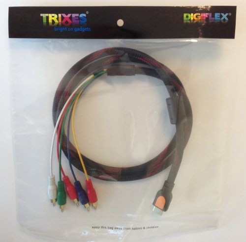 DIGIFLEX HDMI Stecker auf 5 RCA Cinch RGB Audio Video Kabel AV-Kabel - 6