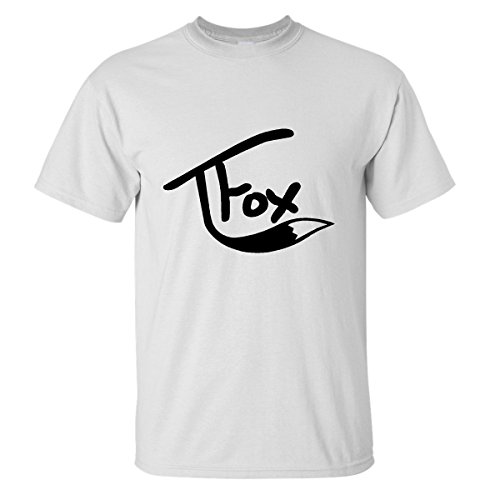 tfox KIDS T shirt CHILDRENS TANNER Fox T fox YOUTUBE SKATER SCOOTER (7-8 YEARS, WHITE)
