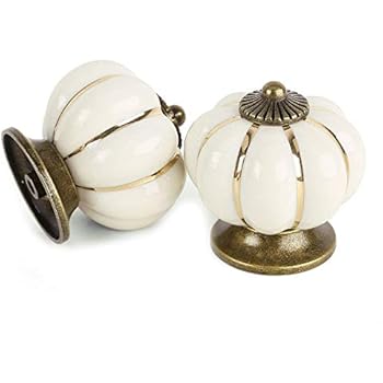 4 Pomelli In Ceramica A Forma Di Zucca - Stile Vintage Blu Per Cassetti E Mobili - Foto 11