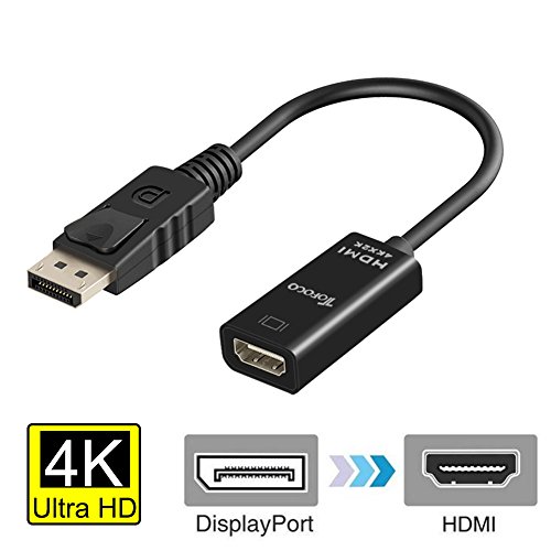 TOFOCO DP auf HDMI, 4K * 2K Displayport auf HDMI High Speed-Adapter mit Audio (Stecker zu Buchse) für Tabelle PC, Laptop , HDTV, Heimkino, Projektor in Schwar