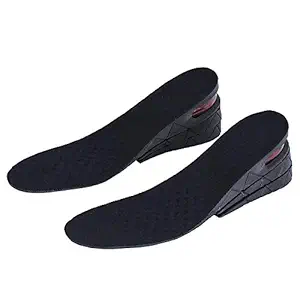 Frackson Black Height Increasing Insoles for Men and Women With Air Pad 7cm Adjustable (1 Pair)