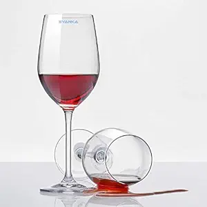 Syanka Classic Wine Glasses Set of 2 Ideal for White or Red Wine Glass, Crystal Clear, 360 ML