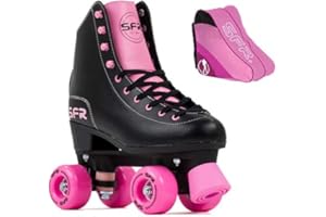 SFR Figure Quad Roller Skates Girls Women Black/Pink - With Skate Bag - By Oli's