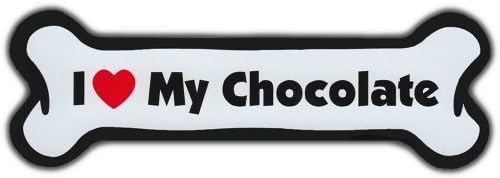 Dog Bone Magnet: I LOVE MY CHOCOLATE LAB | Dogs Doggy | Labrador Retriever by Crazy Sticker Guy