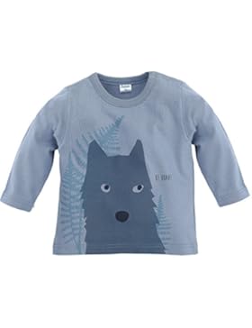 Pinokio - Wild Boy - Jungen Langarmshirt 100% Baumwolle, grau mit Wolf - Shirt aus dünnem Baumwollstoff, langärmlig