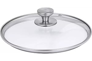 Ziva Universaldeckel Hartglas - Dampföffnung - Backofen sicher bis 220°C - Edelstahlgriff - spülmaschinengeeignet - langlebig - geeignet für Instant Pot Multikocher (3 Liter / 3Qt)