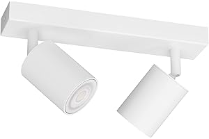 Klighten GU10 reflektor sufitowy, 2 reflektory białe, obrotowe, nowoczesne oświetlenie sufitowe, oświetlenie sufitowe do kuchni, sypialni, salonu, przedpokoju, żarówki nie wchodzą w zakres dostawy