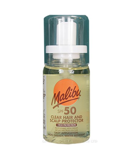 MALIBU CLEAR HAIR & SCALP PROTECTION SPRAYS 50ml HIGH & MEDIUM ALL SPF AVAILABLE (50 high 50ml)