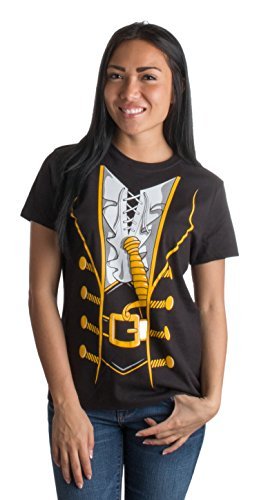 Ann Arbor T-shirt Co. Diseño de bucanera - Motivo Pirata - Camiseta de Halloween para Mujer - X-Grande - XL