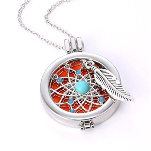 Linkings Unisex Aromatherapy Necklace Essential Oils Diffuser Hollow Locket Pendants
