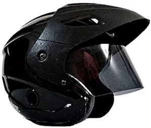 Tiger-ONE Open FACE Helmet (Size - M) Motorbike Helmet, Colour = Black Cap, ISI : Approved.