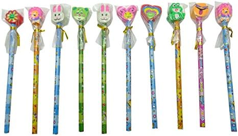 24 x Jingle Bell Assorted Pencil with Eraser Return Gifts For Kids Favors