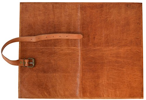 Gusti Leder nature “Jace“ Werkzeugtasche Werkzeugrolltasche Werkzeugmappe Werkzeuge Rolltasche Malutensilien Hülle Ledertasche Näh und Strickzubehör Tasche Ziegenleder Vintage Braun A121b - 5