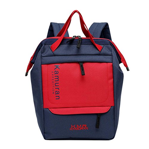 Preisvergleich Produktbild CLOOM Canvas Schulrucksack Mädchen Jungen Jugendliche Bbackpacker Rucksack Schwarzer Rucksack Damen Herren Leinwand Dual Handtasche Student Tasche Umhängetasche Schultasche Reisegepäck (Rot)