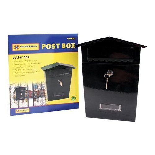 PRIME FURNISHING MARKSMAN SECURE PRESSED STEEL POST BOX - BLACK