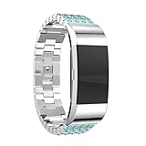 Für Fitbit Charge 2 Armband, Kristall Rostfreier Stahl Handgelenk Ersatz Uhr Armband Für Fitbit Charge 2 20mm/22mm/24mm (E)