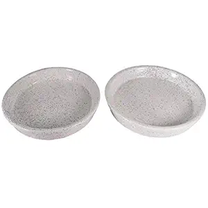 Lasaki Circular Ceramic Plate Tray (Set of Two) for Ceramic Pots for Indoor Plants,Planters,Plate(D: 16 cm, H: 2 cm)(Color: White) Cir001