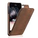 Produktbild iPhone SE iphone 5s / 5 Flipstar Lederhülle / Ledertasche / Hülle / Case / Cover / Etui / Tasche von Blumax® für Apple aus echtem Leder braun für 4 Zoll Handy aufklappbar Flip mit Magnetverschluss