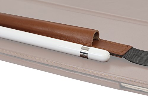 StilGut Pencil-Halter für Apple 12,9″ iPad Pro aus echtem Leder. Stift-Halterung zur sicheren Aufbewahrung des Apple Pens, Cognac - 4