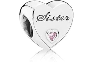 CWOne Designs S925 Sterling Silver Family Moments Love Heart Charm for Pandora Charm Bracelets.