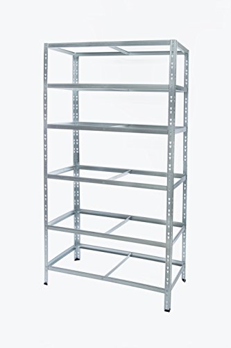 Regal 220x90x50 verzinkt – Steckregal Lagerregal Schwerlastregal Ordnerregal Kleinteileregal Flaschenregale - 2