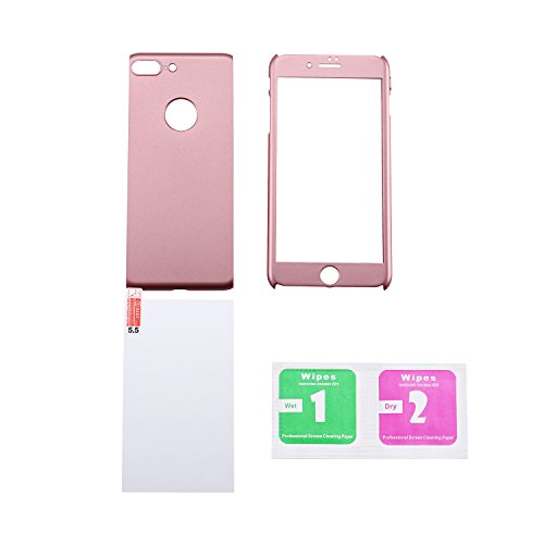 Dreamer-Z Funda de m  vil Iphone7 360 grados paquete s  lido con un agujero para Iphone 7 Oro Rosa