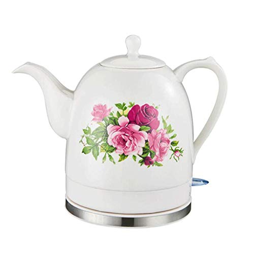 YSkettle Bouilloire lectrique Cramique Automatique Mise Hors Tension Rapide bullition bullition Rapide de l'eau Le th caf Soupe  l'avoine 1.2L Motif de Pivoine