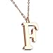 Produktbild Mianova Damen Halskette Kette mit Buchstaben Anhänger Rosegold Vergoldet Buchstabe F