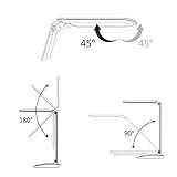 WILIT® T12 10W dimmbare Schreibtischlampe LED mit Touchfeld für 7 Helligkeitsstufen, Augenschutz, weiß - 6