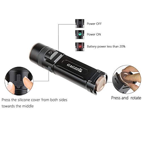 DeYoun LED Taschenlampe,Superhelle Taschenlampe 1200 Lumen Cree LED 4 Leuchtmodi Hohe Helligkeit/ Mittel / Niedrig / Blinkfunktion für Indoor und Outdoor jagd, Campen, Wandern, Fahrradfahren und Notfälle - 5