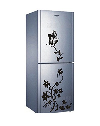Leisial Kühlschrank-Aufkleber Wandtattoo Papier Kunst Dekoration,Schwarz