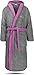 Produktbild normani 100% Baumwoll Bademantel Saunamantel zweifarbig und einfarbig mit und ohne Kapuze für Damen und Herren [Gr. XS - 4XL] Farbe Grau/Rosa Größe XS