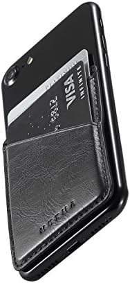 Card Wallet, Muxma Stick-On Faux Leather Card Holder for Smartphone, Credit Card Wallet, Money Clip, for Huawei, Samsung, Sony, Lg, Htc, Motorola, Nokia, Android Smartphone and More (Emerald Marble2)