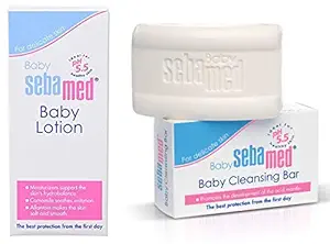 SebaMed Baby Lotion, 400ml & Baby Cleansing Bar - 100 g Combo