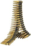 canana disfraz Disponible en solo un tamaño Smiffys-25996 Militaire Cinturón, Dorado, 96 Balas, 150 cm Largo, Color Oro, No es No es Applicable (25996