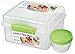 Produktbild Sistema 2000 ml 4-fach unterteilte Lunch-Box LUNCH CUBE MAX + Joghurt-Becher 17,5 x 16,2 x 10,5 cm (B x T x H) (Transparent-Grün)