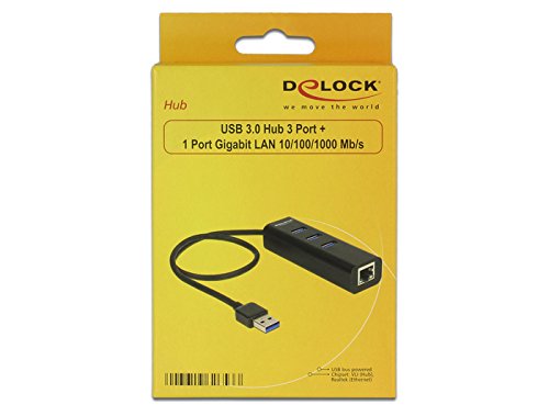 DeLock HUB USB 3.0 3 Port extern + 1 x Gigabit LAN Port schwarz - 2