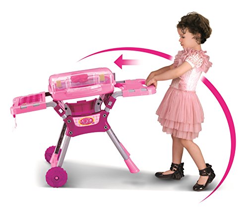 Vinsani Children Kids Pink Light & Sound Barbauqe BBQ Garden Outdoor Party Food Cooking Little Chef Pretend Role Play Toy Set