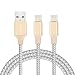 Produktbild GlobaLink iPhone 8 Ladekabel Lightning Kabel Nylon (2Pack 2M) iPhone Kabel haltbar für Apple iPhone X 8/8 Plus 7/7 Plus 6S/6S Plus 6/6 Plus 5S 5C 5 iPad 4 iPad Mini/Air (Gold)