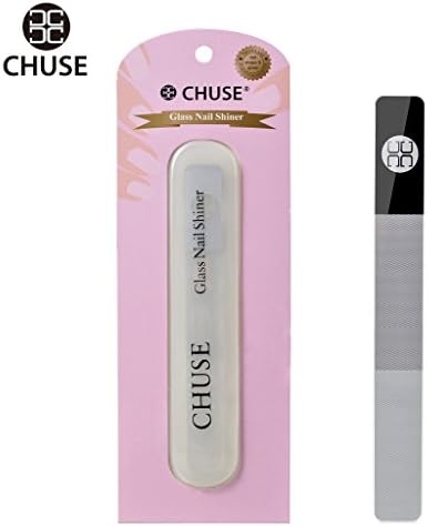 CHUSE Glass Nail Shiner File, Durable Nano Crystal Nails Buffers Manicure Tool for Natural and Acrylic Christmas Gift (5pcs)
