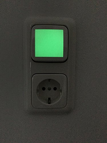 Leuchtaufkleber für Lichtschalter, Leuchtsticker, 16 Quadrate, im Dunkeln leuchtend, lange Leuchtkraft, jeweils 4 x 4 cm, passend für alle herkömmlichen Lichtschalter - 4