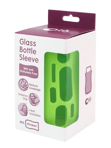 OlaBaby Glasflaschenhülle für AVENT 240ml Naturnah (Natural) Baby Glasflaschen – Bruchschutz, Silikon-überzug, Schutz-hülle. BPA-frei - 4