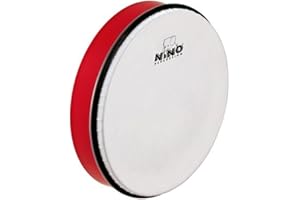 Nino Percussion Hand Drum Instrument - Große Handtrommel für Kinder ab 5 Jahren - Durchmesser 10 Zoll (ca. 25 cm) - Kunststoff, Rot (NINO5R)