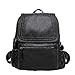 Produktbild Frauen Rucksack Weiches Leder gewebt Schultertasche Handtaschen College Wind Bag Reiserucksack Outdoor-Tagesrucksack (Farbe : Black, Größe : Einheitsgröße)