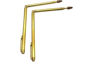 CARPANGO 2 Stück/Set Wünschelruten, einziehbar, 99,9 % Kupfer, Detektorstab, perfekt zum Tauchen, Wasserschatz, verstellbar, Hexenbeobachtung (Gold)