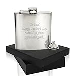 Personalised Engraved 6oz Hip Flask Gift, Free Engraving of Your Special Message